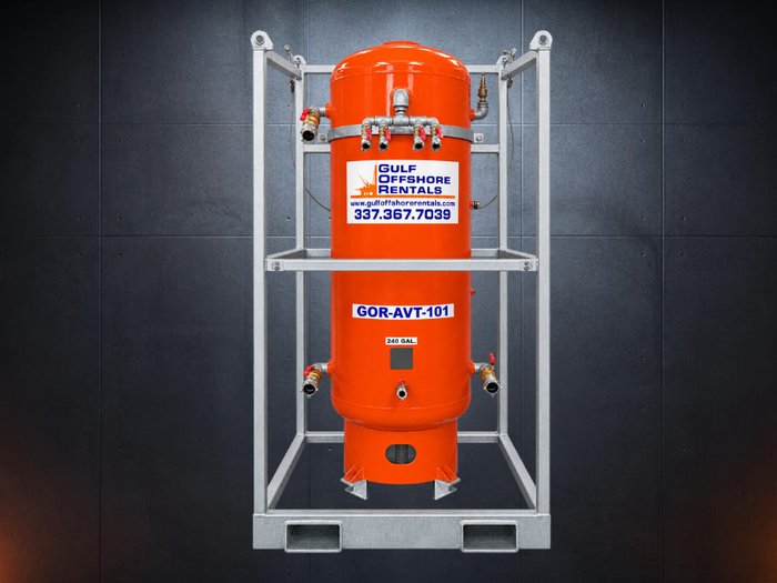 Air volume tank on skid